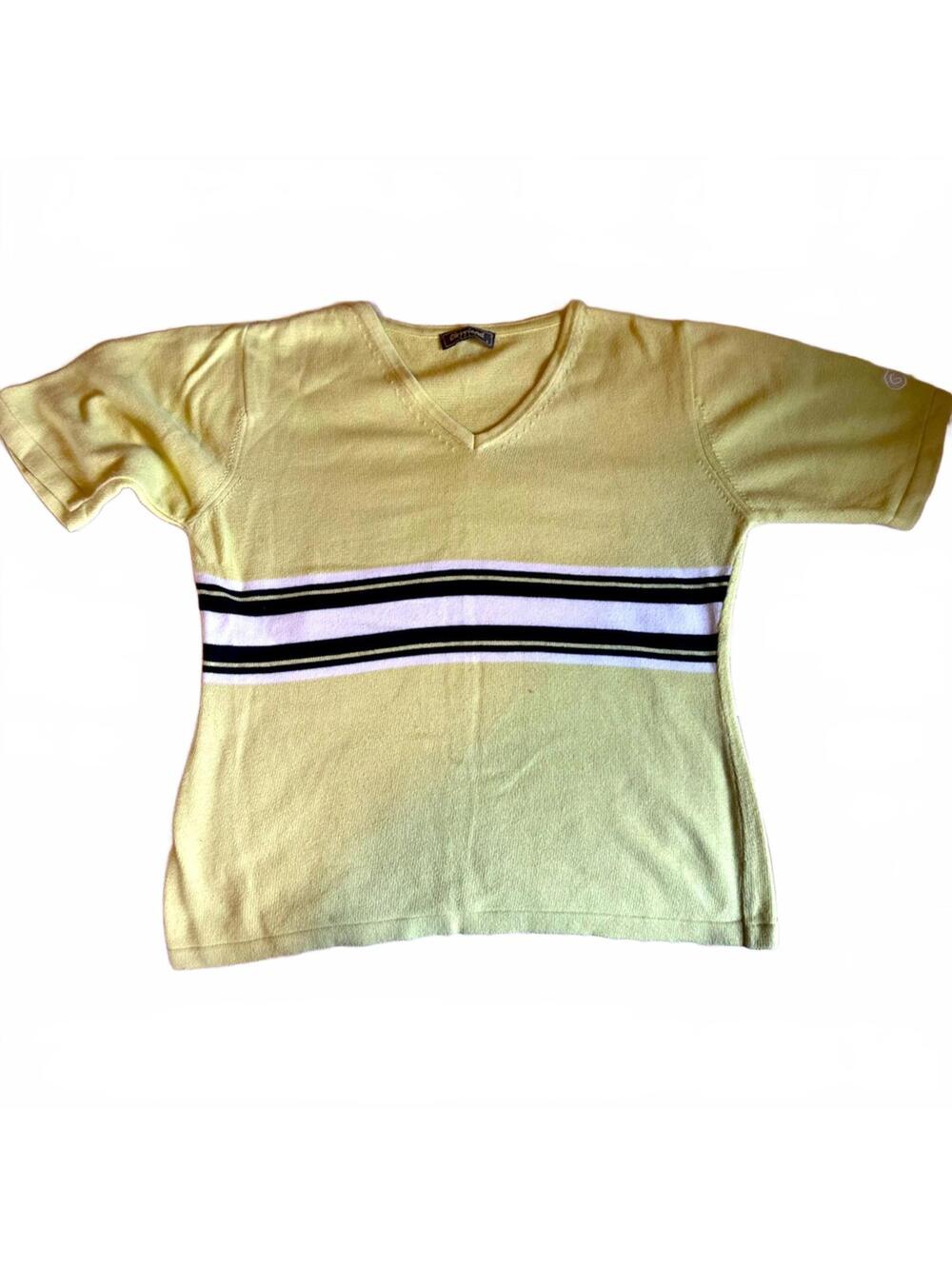 Cleveland Golf Yellow Striped Sweater Golfcore Pullover